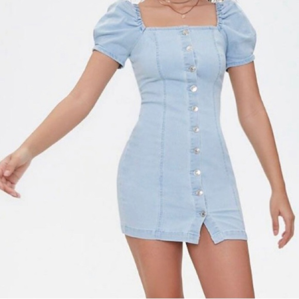 Forever 21 denim dress, size XS <33 - Picture 3 of 3